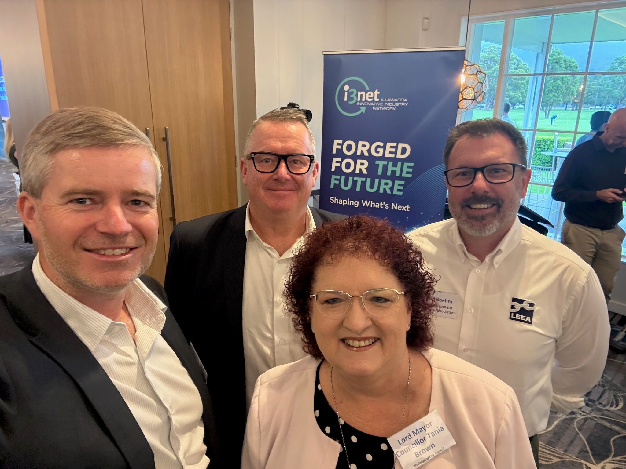 Pictured (L-R): James Welch and Tom Ellicott from Access Law Group Wollongong, Tania Brown and Justin Boehm.